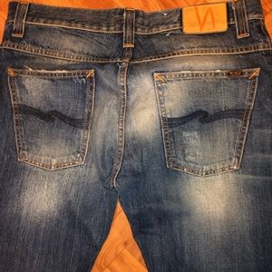 $235 Nudie Jeans Mens Denim Premium Selvage Button Fly Regular Ralf Alf Straight